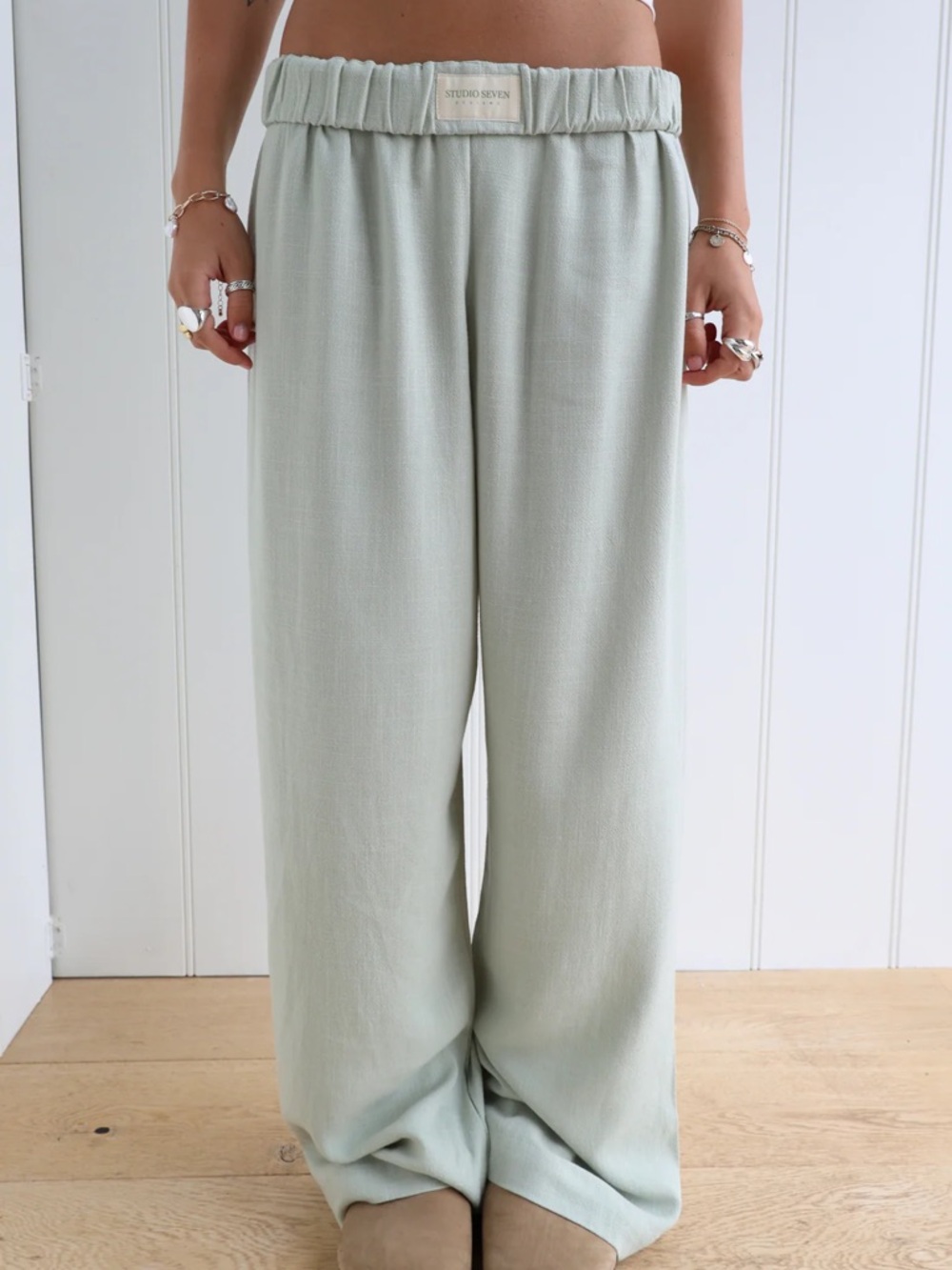 Studio Seven Designs green 100% cotton pants